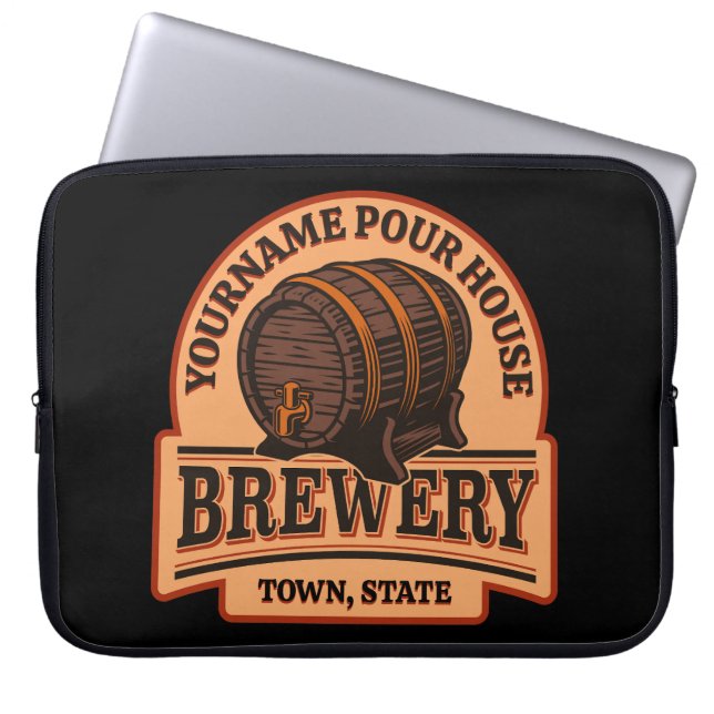 Housse Pour Ordinateur Portable NOM PERSONNALISÉ Old Oak Barrel Beer Keg Brasserie (Devant)