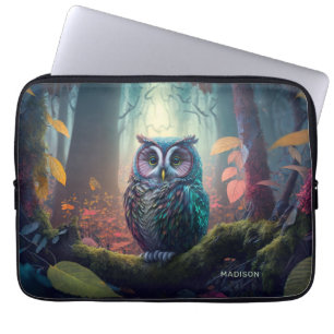 Housse Pour Ordinateur Portable Nom personnalisé Owl Forest