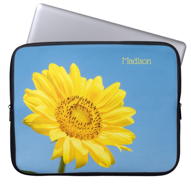 Housse Pour Ordinateur Portable Nom personnalisé Sunflower (Devant)