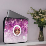 Housse Pour Ordinateur Portable Nom Photo Personnalisé Purple Ombre Crystals<br><div class="desc">Ce design est composé d'un arrière - plan en cristal sombre violet avec photo et nom personnalisés. Personnalisez le coque dans les champs de texte avec un nom ou des initiales, supprimez le texte ou cliquez sur personnaliser pour sélectionner un style de police, une taille et une couleur que vous...</div>