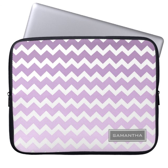 Housse Pour Ordinateur Portable Nom pourpre de coutume d'Ombre Chevron (Devant)