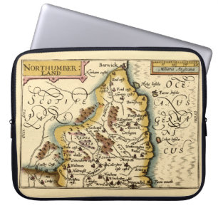 Housse Pour Ordinateur Portable Northumberland Comté Angleterre Ancien Carte Antiq