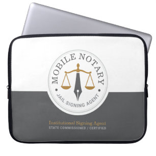 Housse Pour Ordinateur Portable Notaire Mobile Personnalisé Signature Légale Gris 