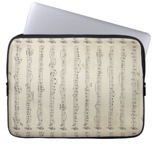 Housse Pour Ordinateur Portable Note de musique vintage