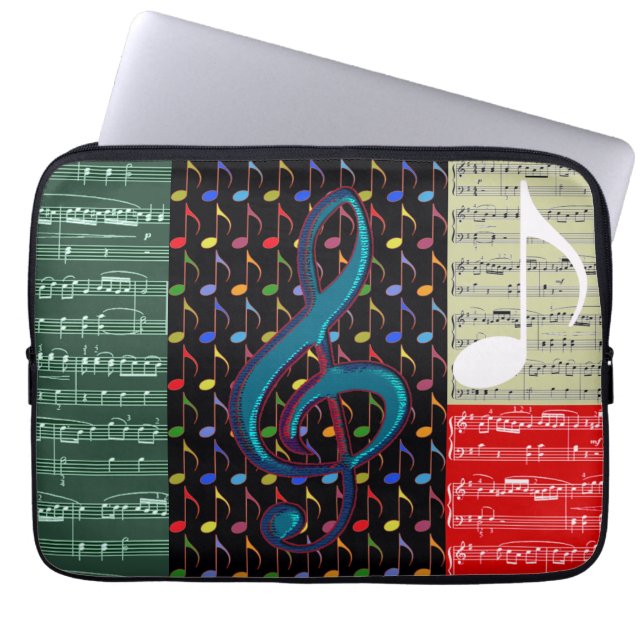 Housse Pour Ordinateur Portable notes de musique motif mixte (Devant)
