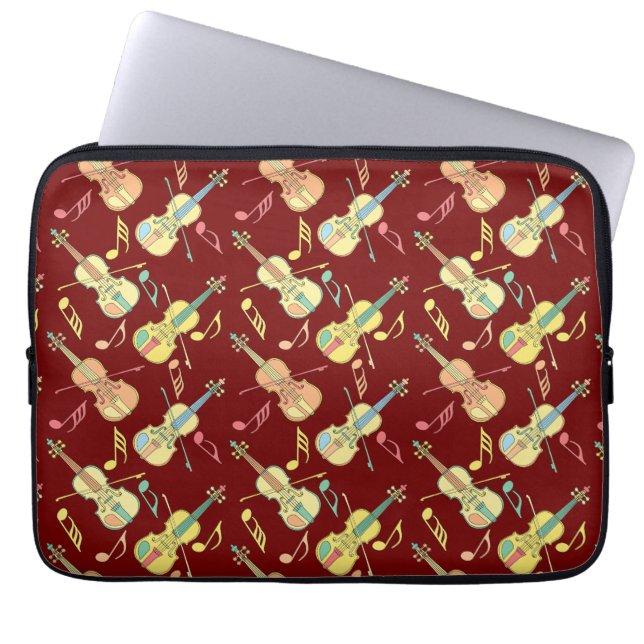 Housse Pour Ordinateur Portable Notes de musique violon (Devant)