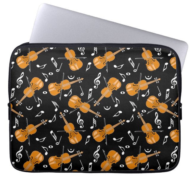 Housse Pour Ordinateur Portable Notes de musique violon (Devant)
