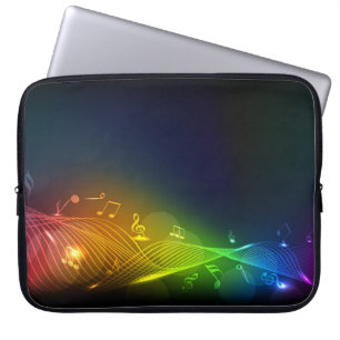 Housse Pour Ordinateur Portable Notes musicales Abstraites Arrière - plan Portabl