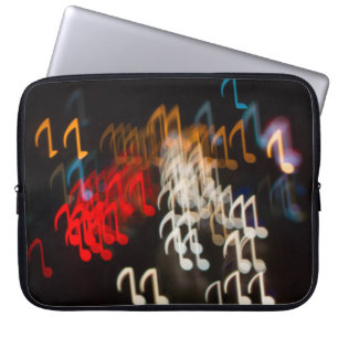 Housse Pour Ordinateur Portable notes musicales Abstraites : lumières bokeh arrièr