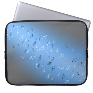 Housse Pour Ordinateur Portable Notes musicales Lune bleue