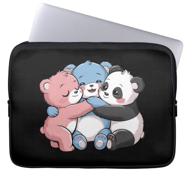 Housse Pour Ordinateur Portable Nounours mignons avec Panda (Devant)