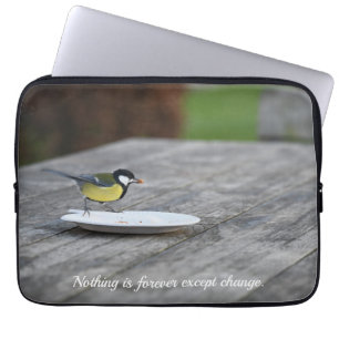 Housse Pour Ordinateur Portable Nourriture Blue Tit d'une plaque de gâteau avec de