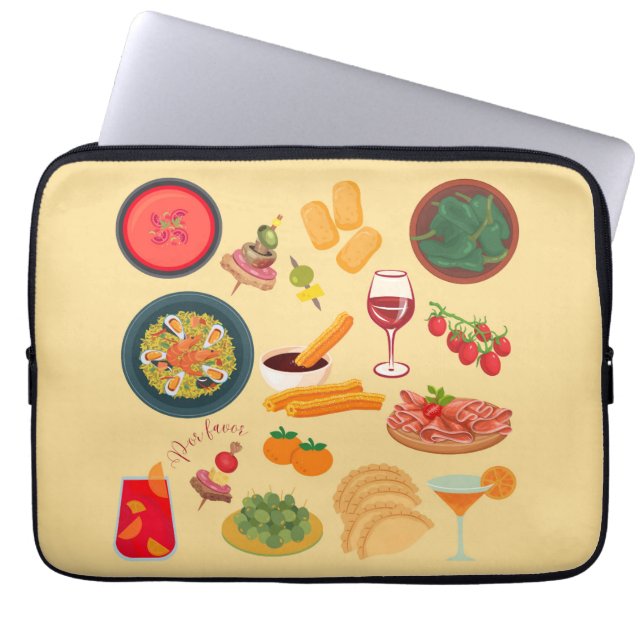Housse Pour Ordinateur Portable Nourriture Espagne (Devant)