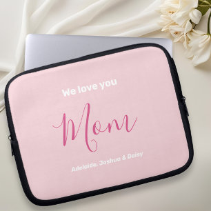 Housse Pour Ordinateur Portable Nous t'aimons Maman Pink Minimalist