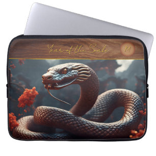 Housse Pour Ordinateur Portable Nouvel An chinois du serpent 2025 Monogramme LS