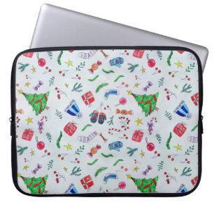 Housse Pour Ordinateur Portable Nouvel an Noël hiver