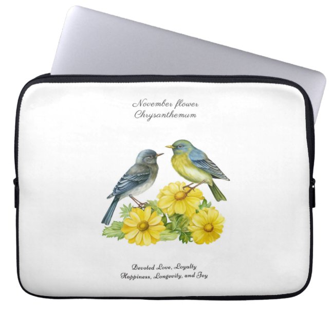 Housse Pour Ordinateur Portable Novembre Mois de naissance Fleur Chrysanthème Oise (Devant)