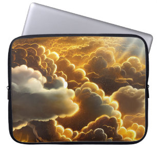 HOUSSE POUR ORDINATEUR PORTABLE NUAGES DE TEMPÊTE EN OR AVEC ÉTOILE DE ROULEMENT