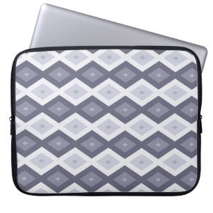 Housse Pour Ordinateur Portable Nuances de bleu gris motif diamant