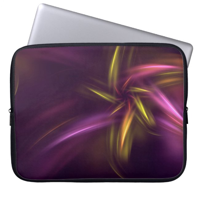 Housse Pour Ordinateur Portable Nuances violettes Imaginaire Abstrait de fleurs (Devant)