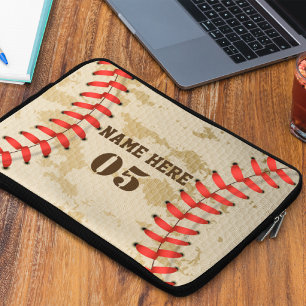 Housse Pour Ordinateur Portable Numéro de base-ball Vintage personnalisé Rétro
