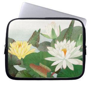Housse Pour Ordinateur Portable Nymphaea lotus, gravure sur bois japonaise, 1917