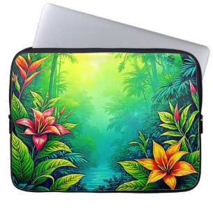 Housse Pour Ordinateur Portable Oasis de la jungle tropicale luxuriante