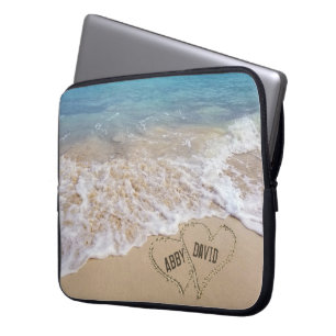 Housse Pour Ordinateur Portable Ocean Beach Hearts avec des noms
