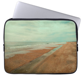 Housse Pour Ordinateur Portable Océan Calme de la Côte, Marée, Plage de Sable