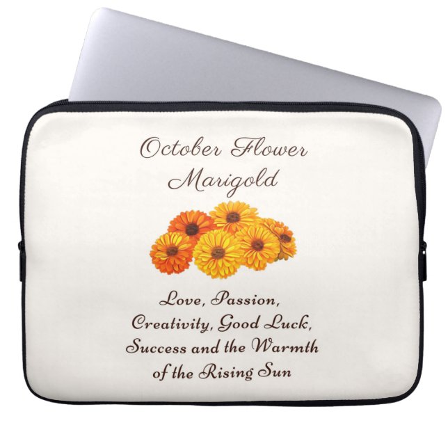 Housse Pour Ordinateur Portable Octobre Mois de naissance Fleur Marigold Elegant (Devant)
