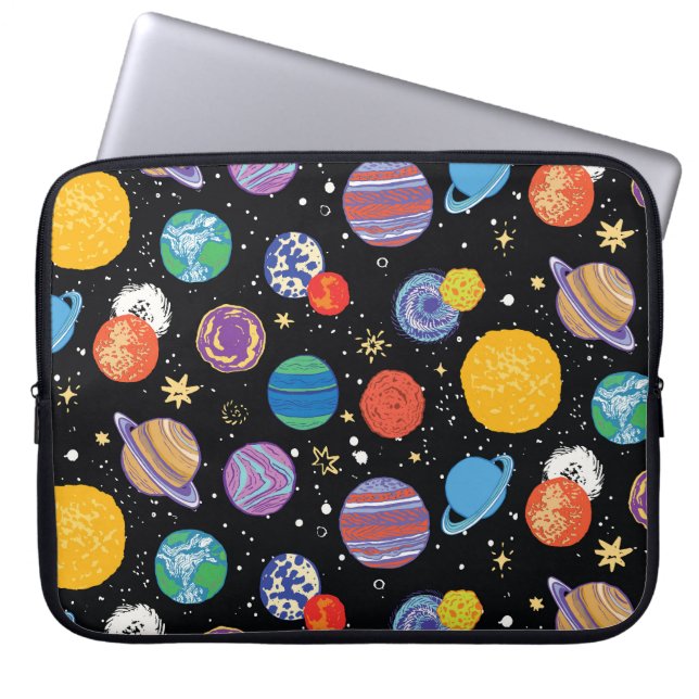Housse Pour Ordinateur Portable Odyssée spatiale : Motif planétaire (Devant)