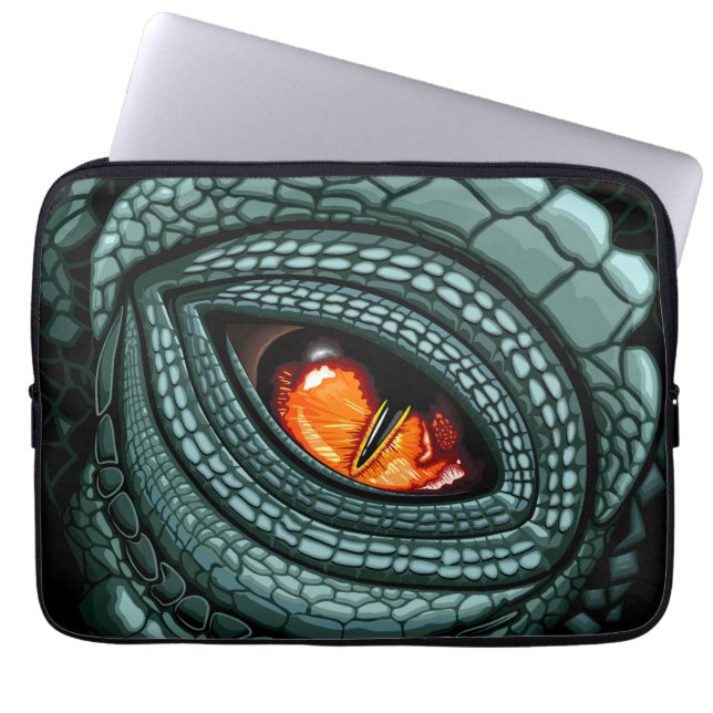 Housse Pour Ordinateur Portable Œil de prédateur reptile primal (Devant)