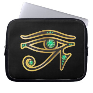 Housse Pour Ordinateur Portable OEil d'émeraude de Ra en or