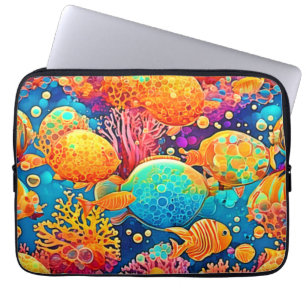 Housse Pour Ordinateur Portable Oeuvre colorée de la barrière de corail