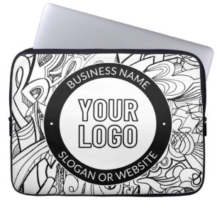 Housse Pour Ordinateur Portable OEuvre de ligne moderne et votre logo avec texte m