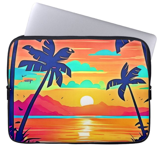 Housse Pour Ordinateur Portable Oeuvre du Sunset Paradise (Devant)