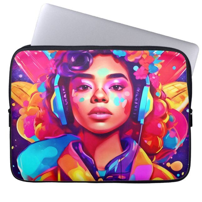 Housse Pour Ordinateur Portable Oeuvre numérique Funky Lady (Devant)