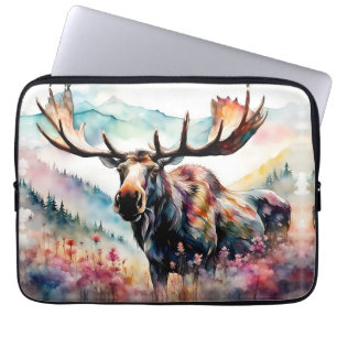 Housse Pour Ordinateur Portable Oie dans l'aquarelle Fleur sauvage