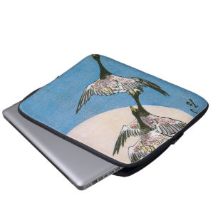 Housse Pour Ordinateur Portable Oies sauvages descendant en volant la lune, Hirosh