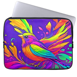 Housse Pour Ordinateur Portable Oiseau Arc-en-ciel au Pays du Dessin Animé