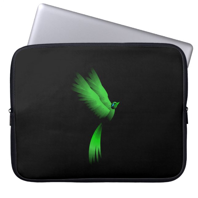 Housse Pour Ordinateur Portable Oiseau de feu vert (Devant)
