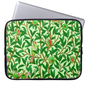 Housse Pour Ordinateur Portable Oiseau et grenade Art Nouveau, Vert citron