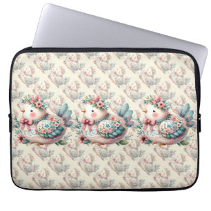 Housse Pour Ordinateur Portable Oiseau folklorique floral au charme Pastel Boho