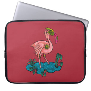 Housse Pour Ordinateur Portable Oiseau mécanique, Robot mécanique Flamant rose ros