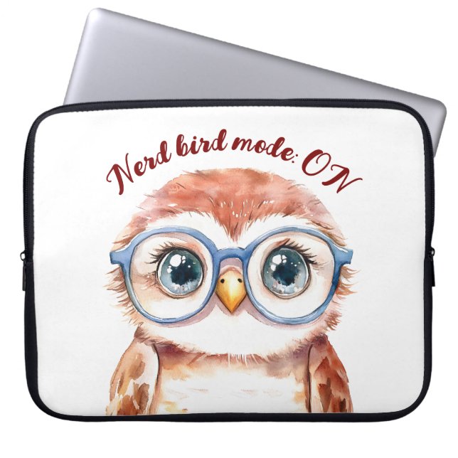 Housse Pour Ordinateur Portable Oiseau Nerd geek (Devant)