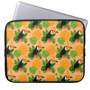 Housse Pour Ordinateur Portable Oiseau tropical Toucan Motif sans couture