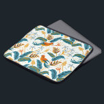 Housse Pour Ordinateur Portable Oiseaux exotiques tropicaux et motif feuille<br><div class="desc">Aquarelles modernes colorés oiseaux exotiques et luxuriants feuilles tropicaux sans couture motif.</div>