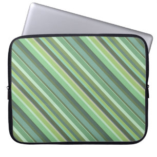 Housse Pour Ordinateur Portable Olive green diagonal stripes