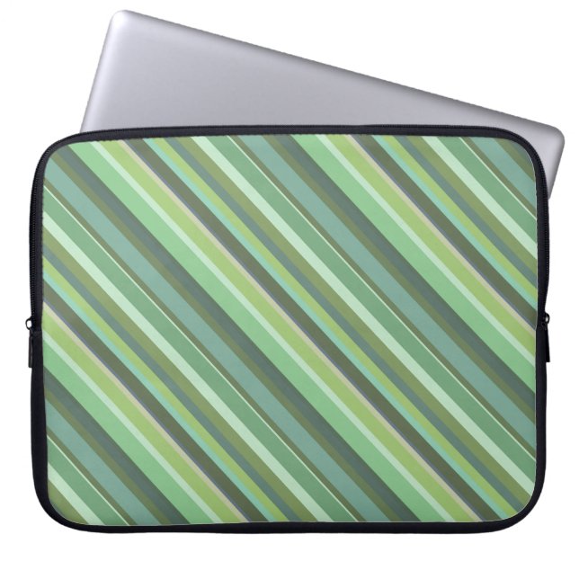 Housse Pour Ordinateur Portable Olive green diagonal stripes (Devant)