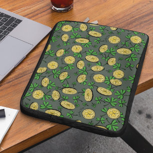 Housse Pour Ordinateur Portable Olive Green & Gold St Patrick's Lucky You Shamrock